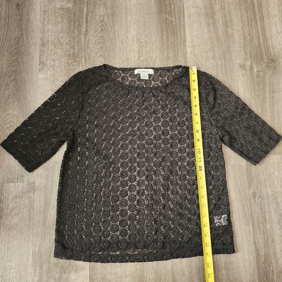 LIZ CLAIBORNE Woman Black Small Short Sleeve Cami Top      *no shirt inside** - Picture 6 of 8